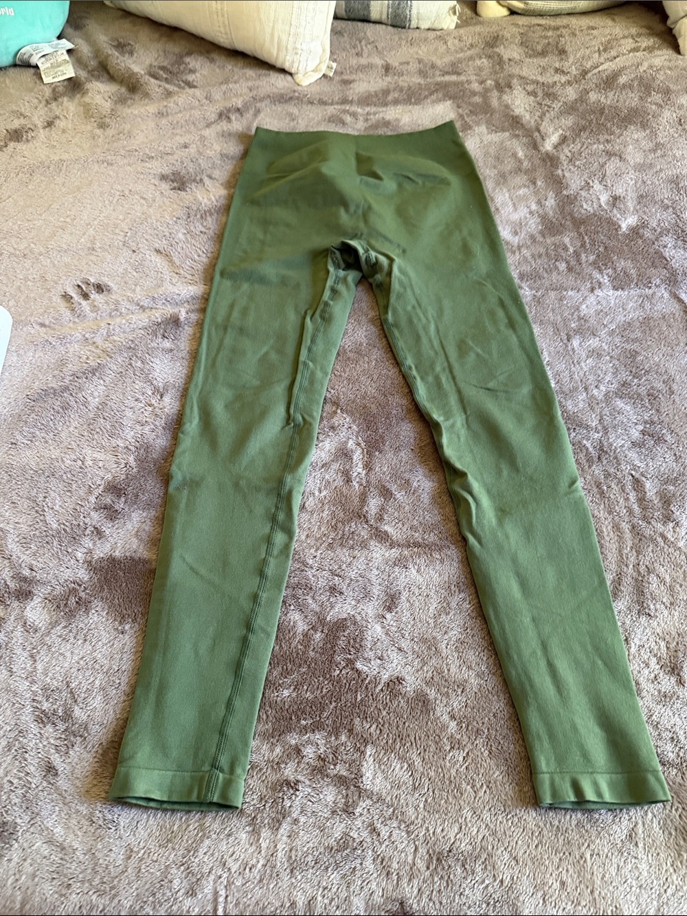 High-Rise Olive Green Stretch Leggings